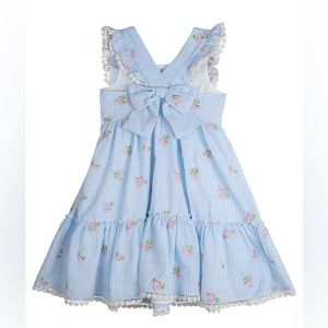 Little Girls Embroidered Seersucker Dress